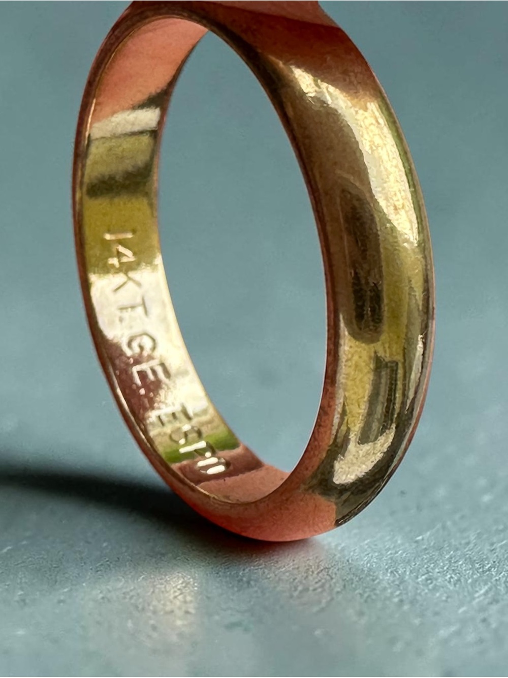 14K Gold Electroplated Wedding Band size 7